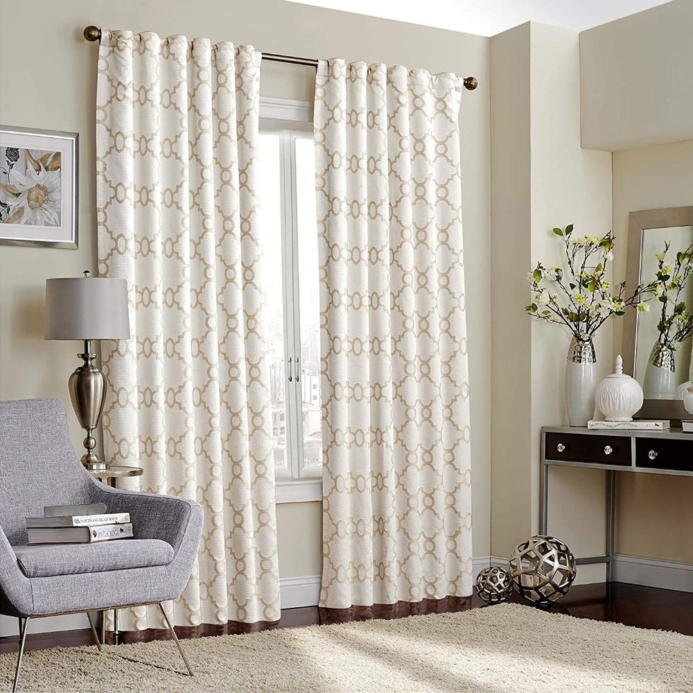 New Eclipse One Rod Pocket Curtains Bedroom Single Panel Ivory 52x108 $99 T054